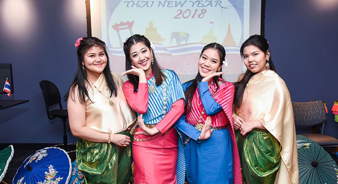 Thai dancers at UIC Nursing's 2018 Thai New Year celebration