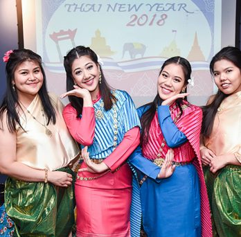Thai dancers at UIC Nursing's 2018 Thai New Year celebration
                  