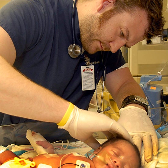 Nurse with newborn