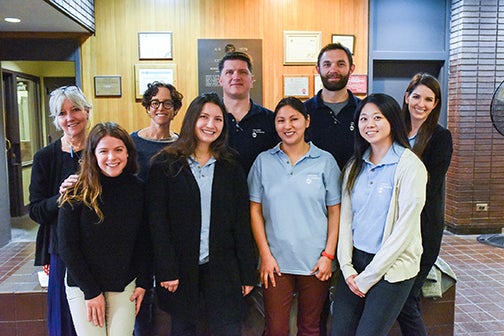 Gorman with students at jail