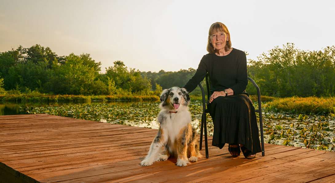 Jane Sherman and dog