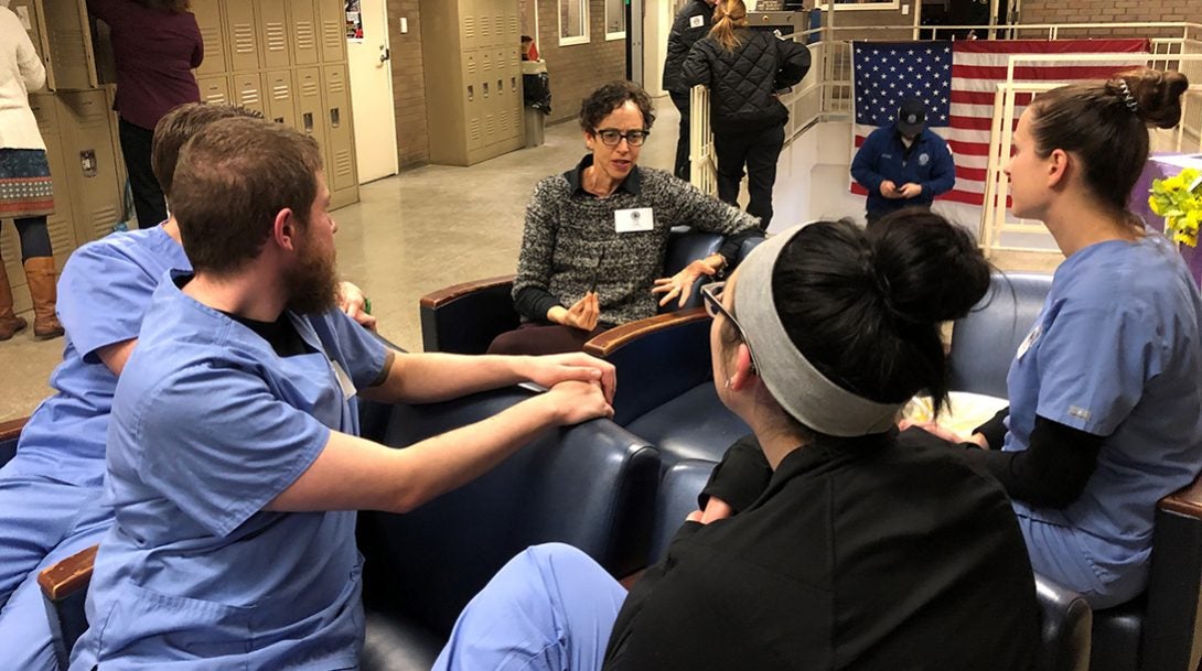 Students and faculty confer at JTDC before joining detainees