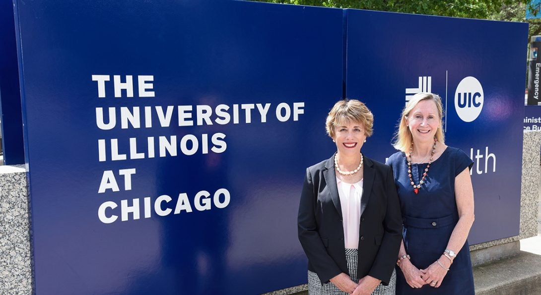 UIC Nursing faculty Susan Dunn (left) and Susan Walsh 