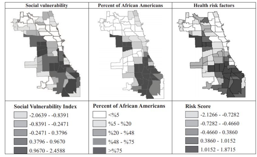 spatial distributions of social vulnerability