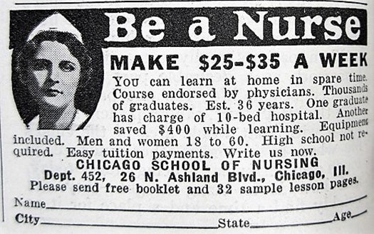 Historic nursing ad