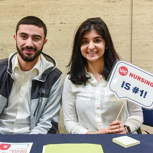 Peers studying at UIC nursing