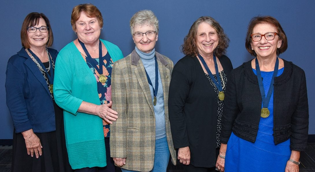 Margaret Romberg, Eunice Lasky, Martha Weeks, Arlene Miller and Joanne Hafner