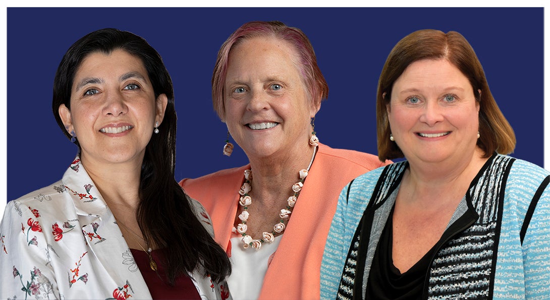 Lilian Ferrer, Sarah Ailey and Sue Penckofer smiling