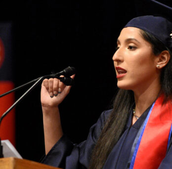 Student speaks at spring 2022 commencement
                  
