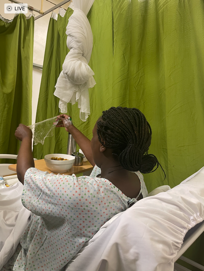 woman in hospital bed