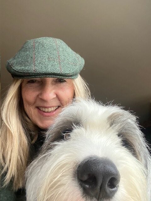 Katie Moriarty with her dog, Willie Nelson